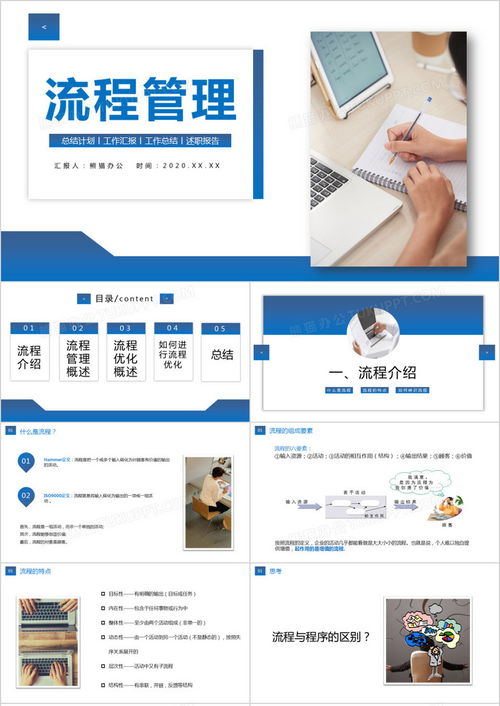 藍(lán)色漸變簡約公司業(yè)務(wù)員工流程管理知識(shí)培訓(xùn)ppt模板下載 熊貓辦公